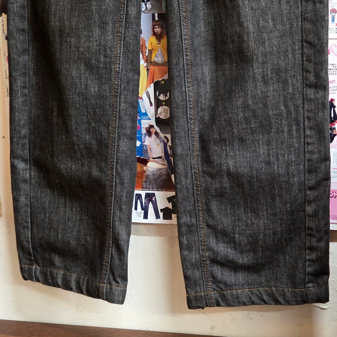 후부 포켓 포인트 그레이 와이드 데님 팬츠 상품이미지9