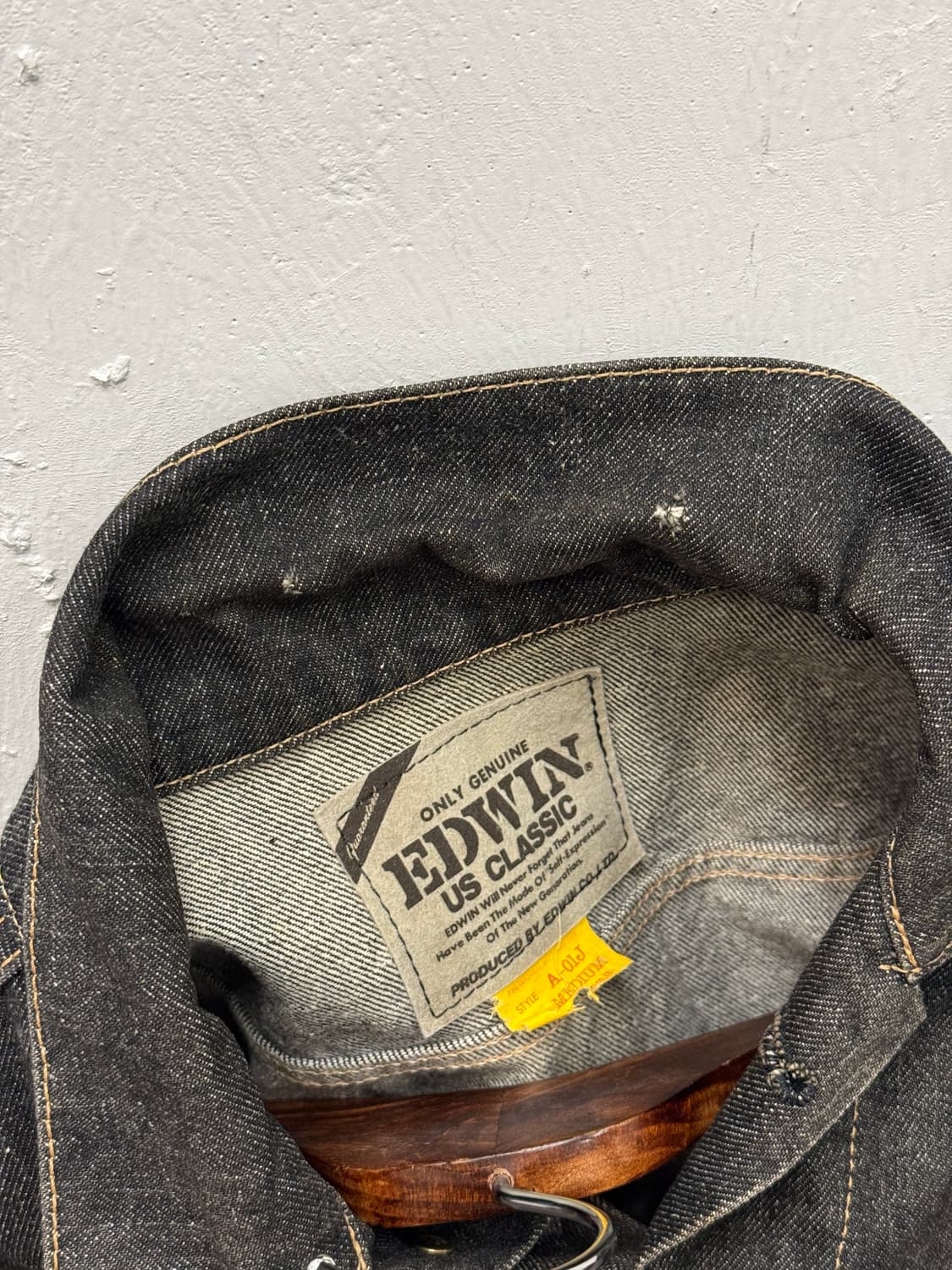 M) EDWIN Classic Black Denim Trucker Jac 상품이미지6