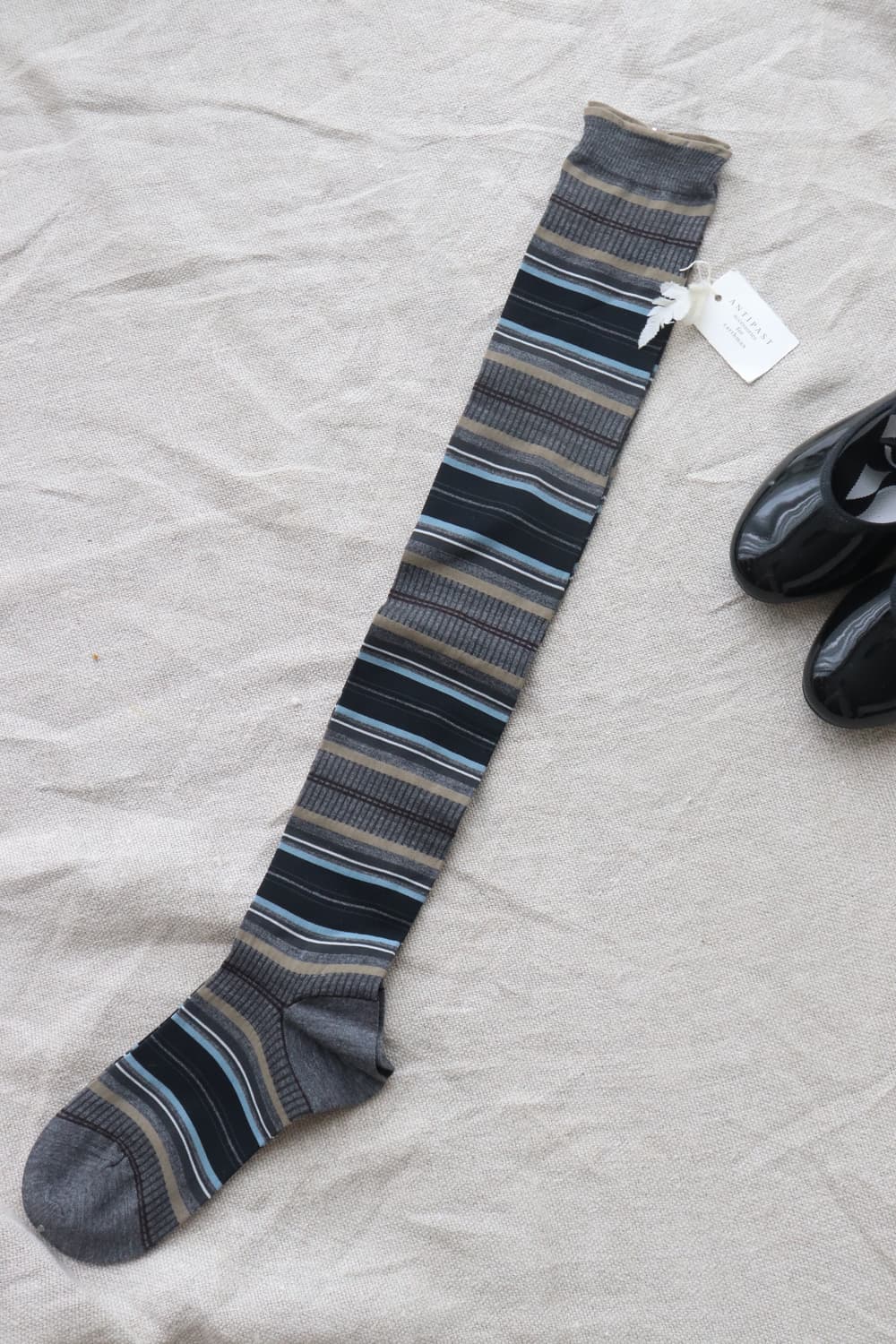 [Antipast] Stripe Long Socks (Grey) 상품이미지4