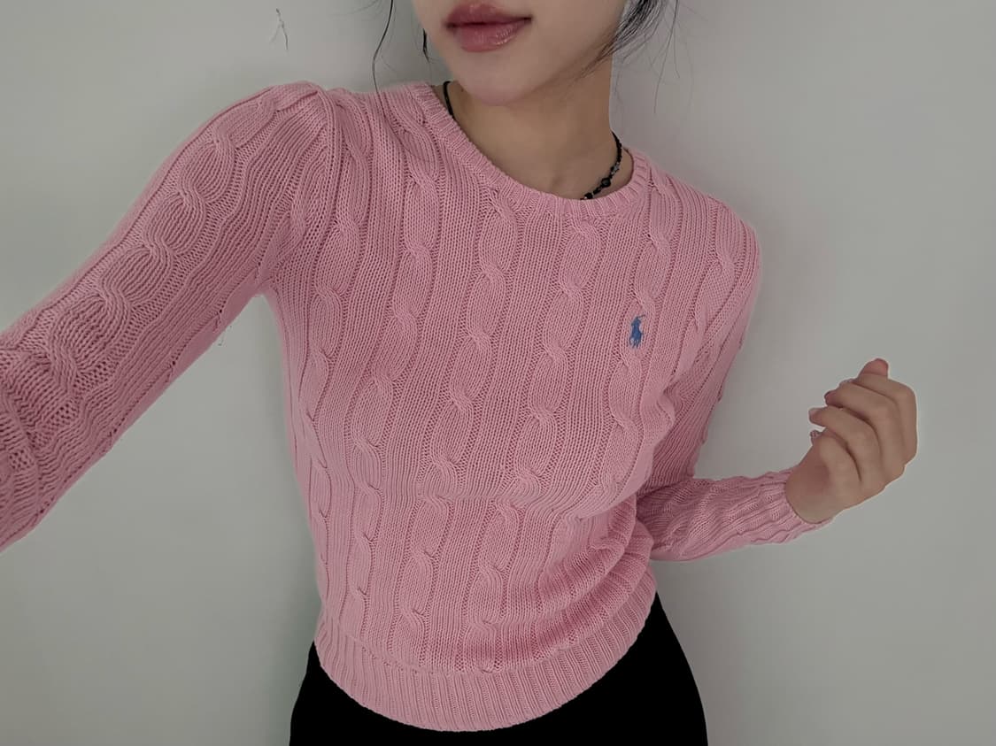 폴로 핑크 니트 상품이미지4