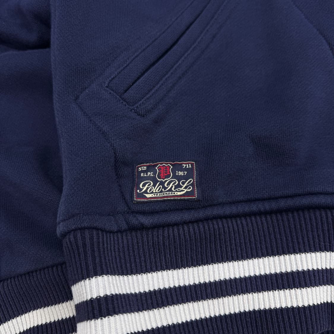 폴로 신형 코튼 스웻 바시티 자켓 네이비 상품이미지5