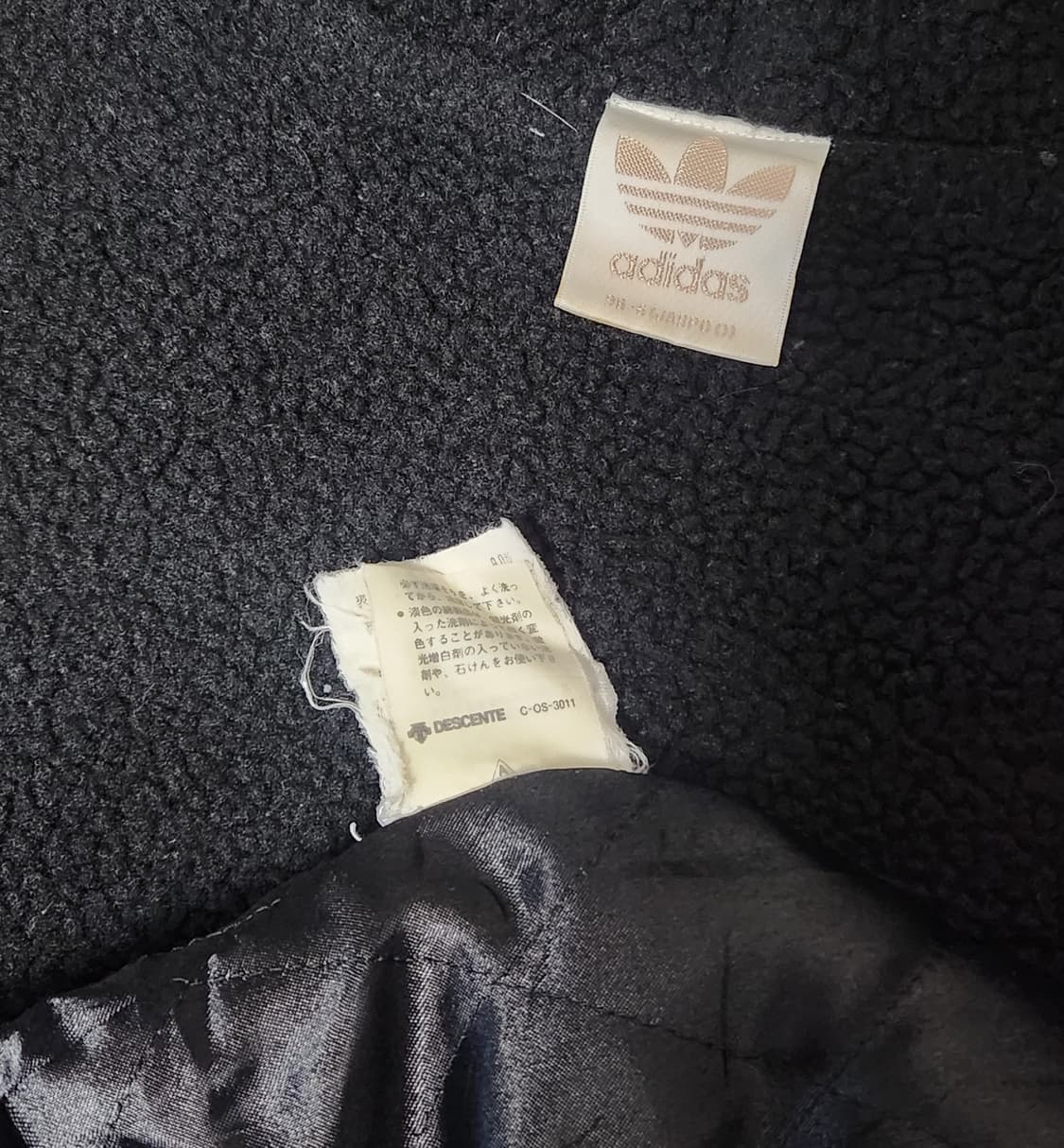 아디다스x데상트 앞 뒤 빅로고 90s 올드스쿨 양털 후드집업 자켓 상품이미지7