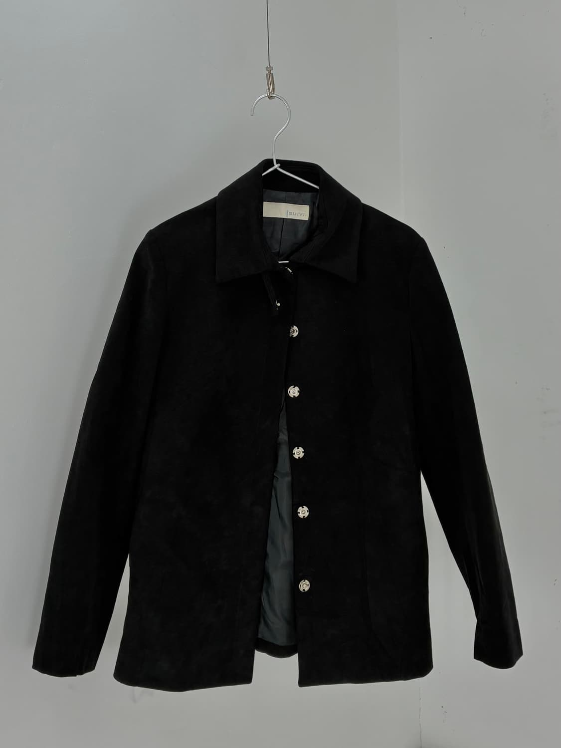 Suivi snap button velvet Jacket 상품이미지1