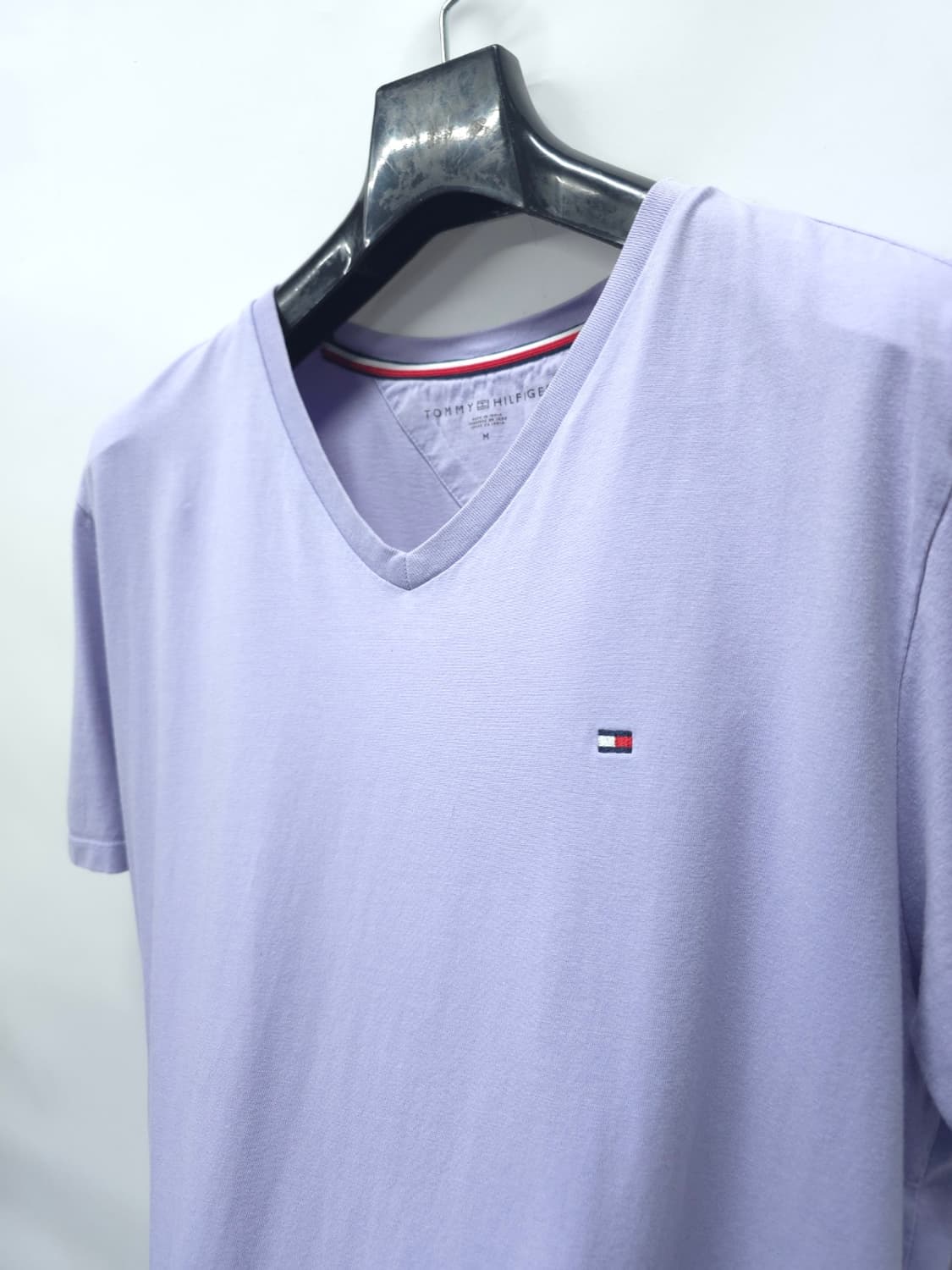 ​타미힐피거 연보라 브이넥 반팔 티셔츠 (M) 상품이미지6