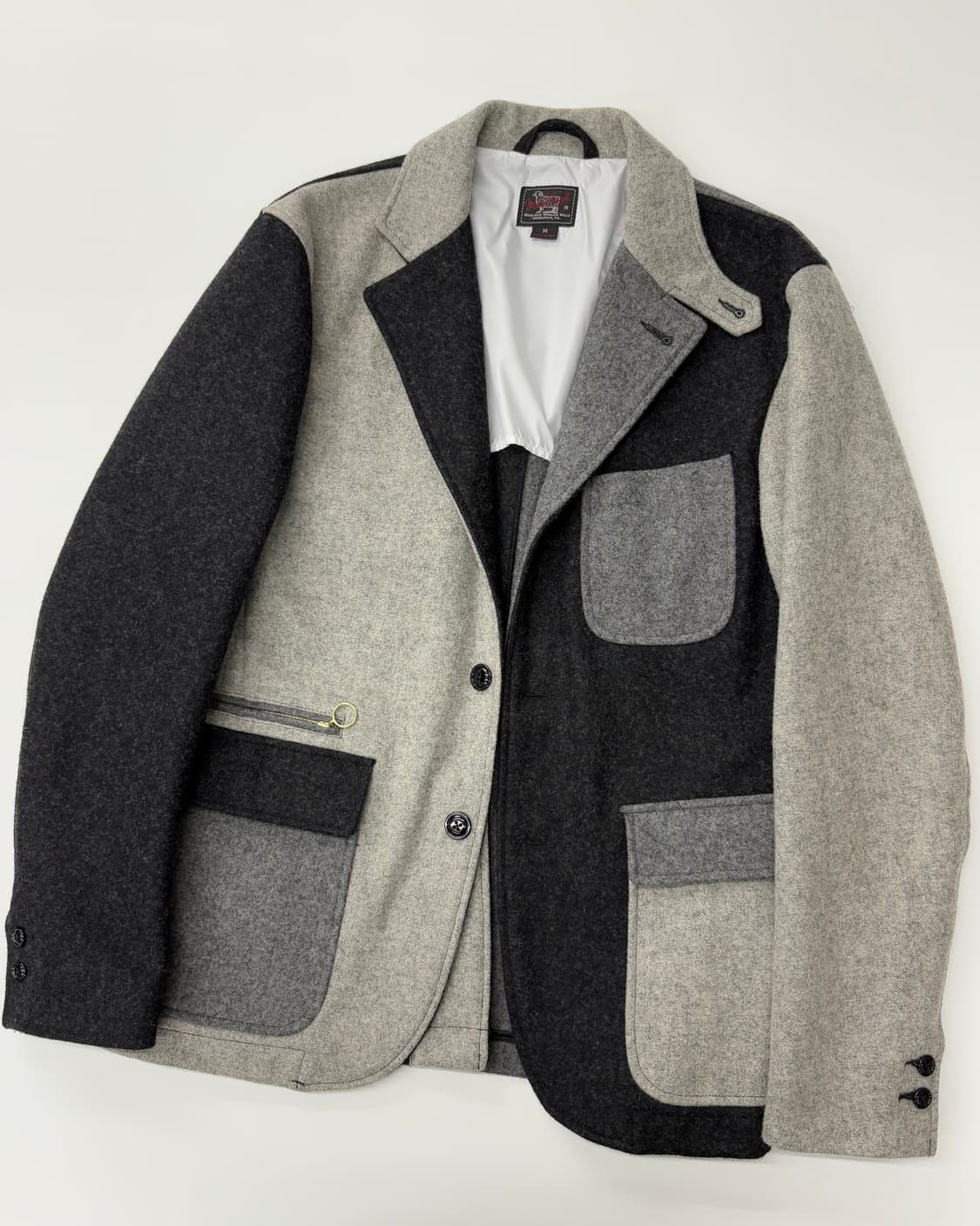 Woolrich 울리치 컬러블럭 투버튼 울 블레이져 상품이미지2