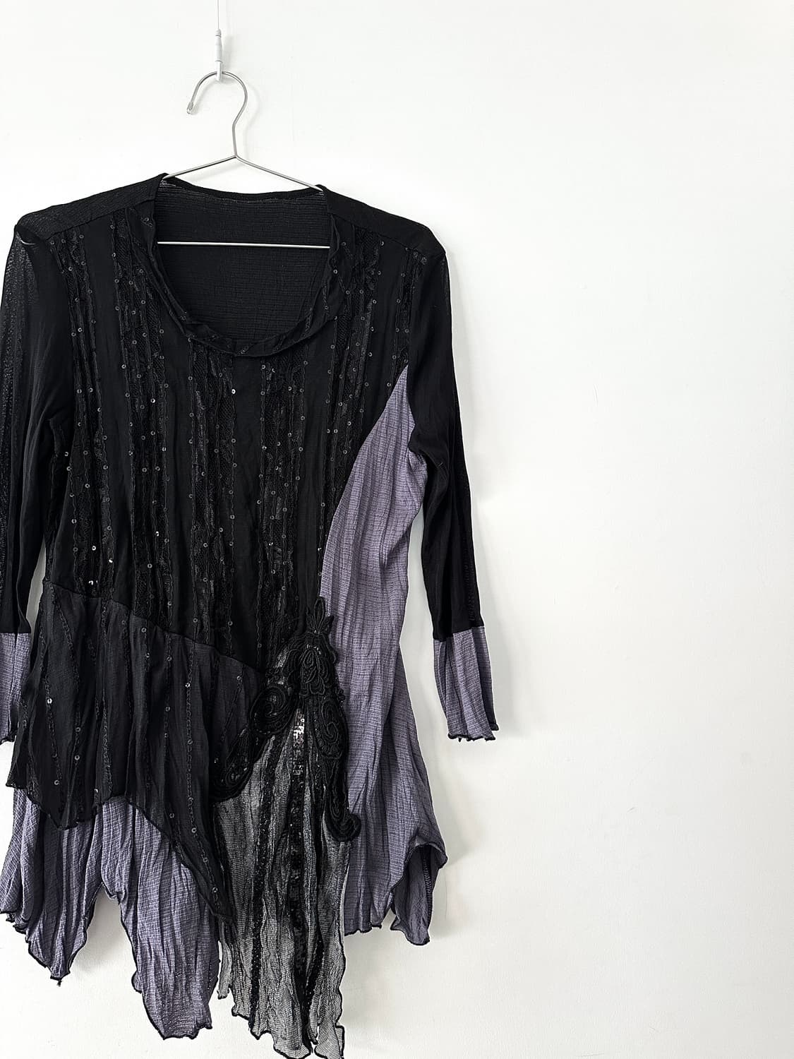 Beads rose top / black & grey & silver 상품이미지2