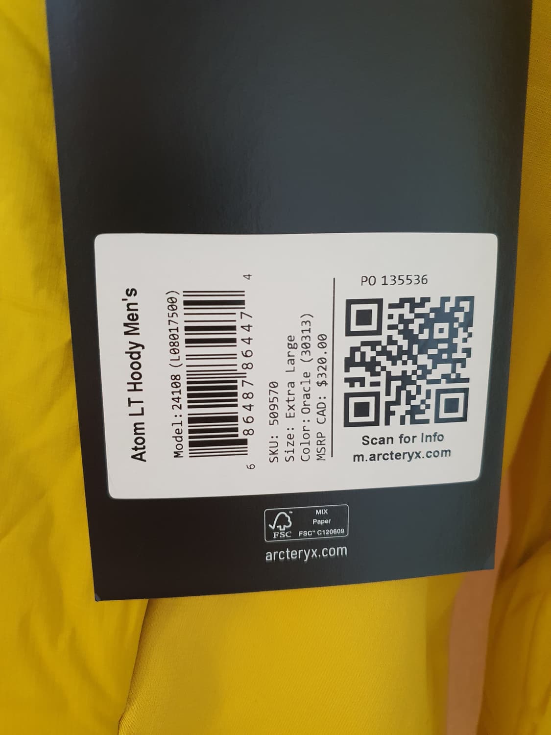 [새상품] 아크테릭스 아톰 LT 후디 상품이미지2