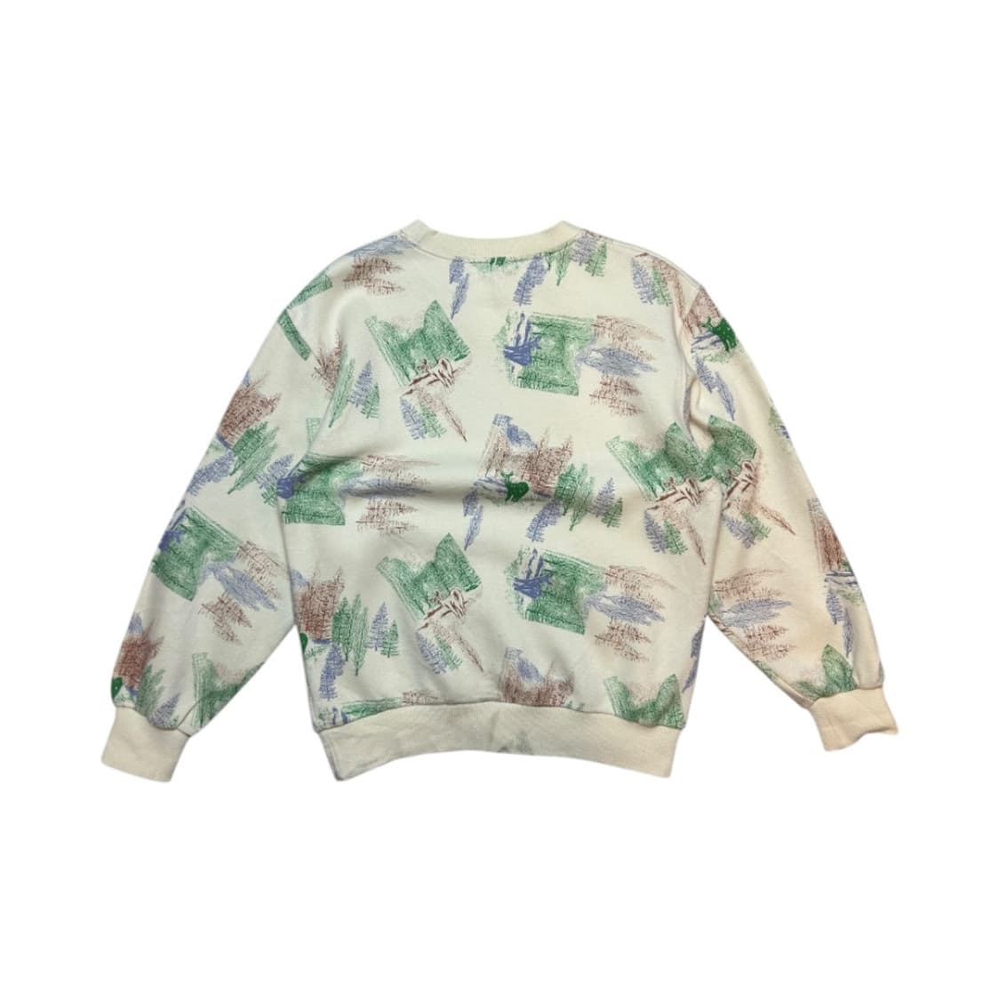 (M) 빈티지 90s jantzen 울오버 네이처 프린트 스웻셔츠 TM- 상품이미지3