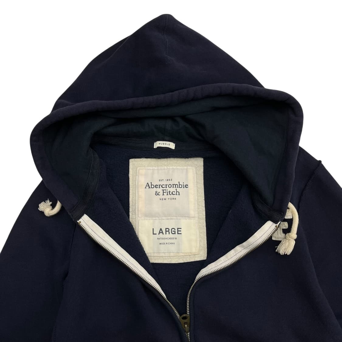 아베크롬비 사이드로고 네이비 후드집업 L 상품이미지6