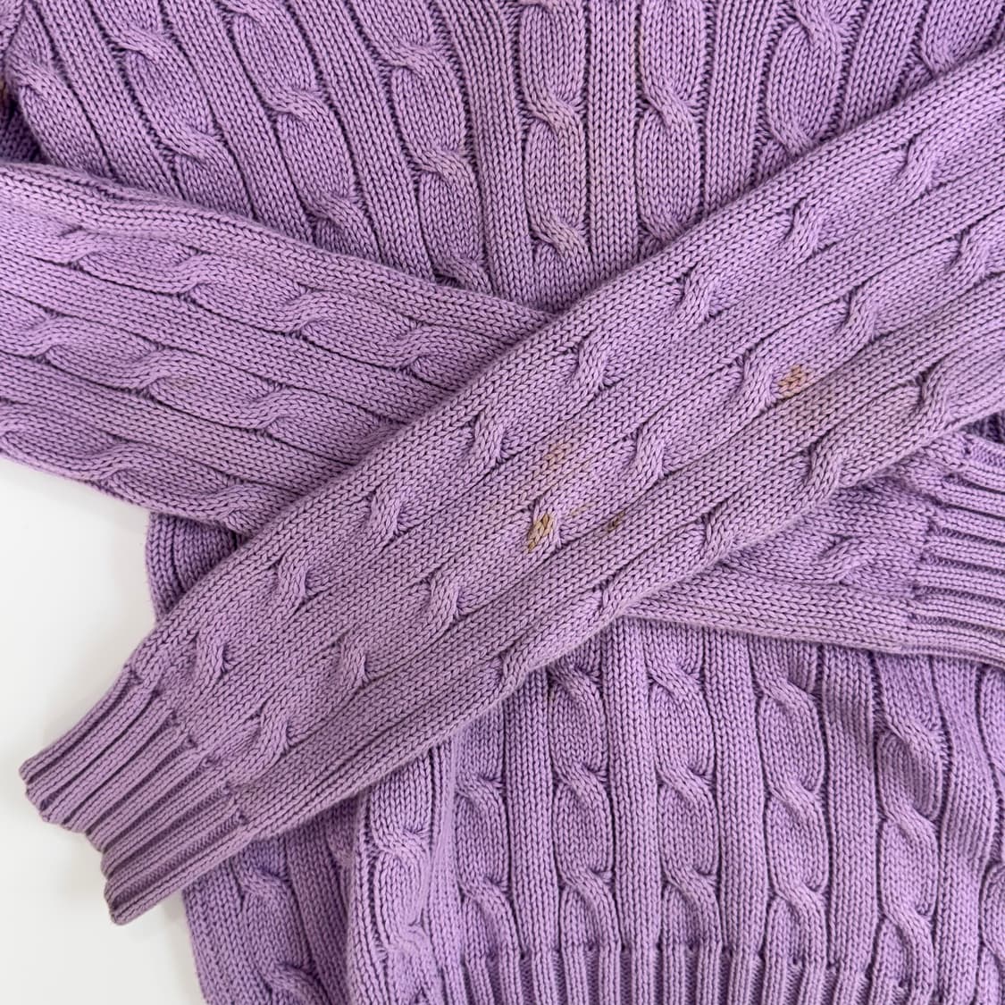 Polo 폴로 옐로우 포니 라이트퍼플 브이넥 니트 상품이미지8