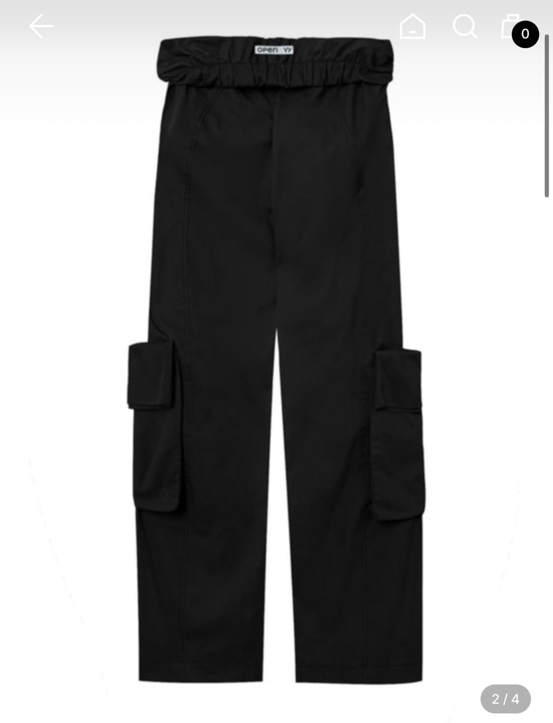 Openyy ROLLED WAIST CARGO PANTS, BLACK 상품이미지2