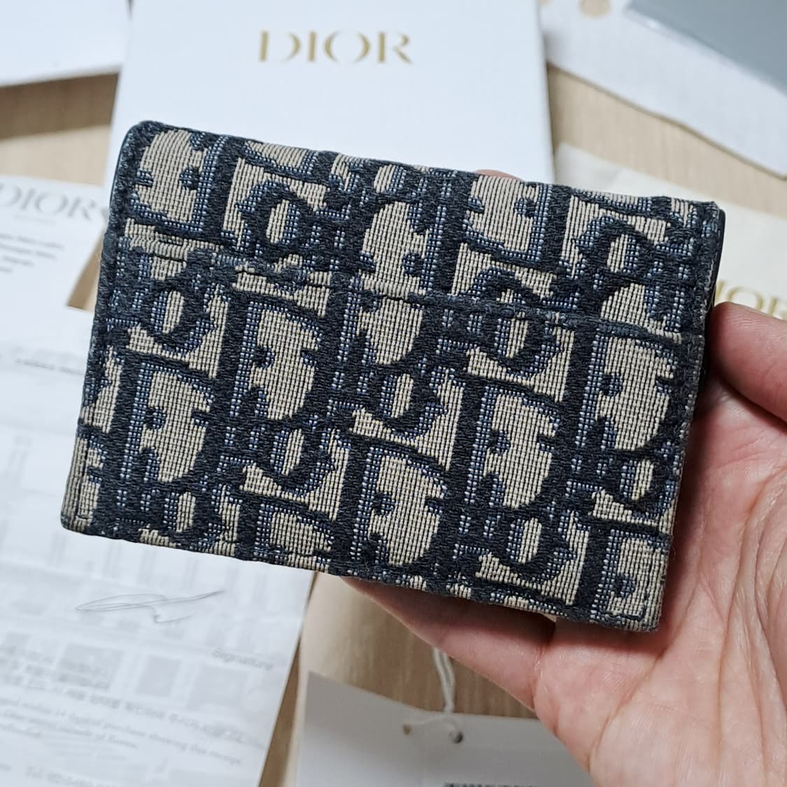 [정품/영수증풀세트] 디올 새들 오블리크 자카드 카드지갑, 디올지갑 상품이미지4