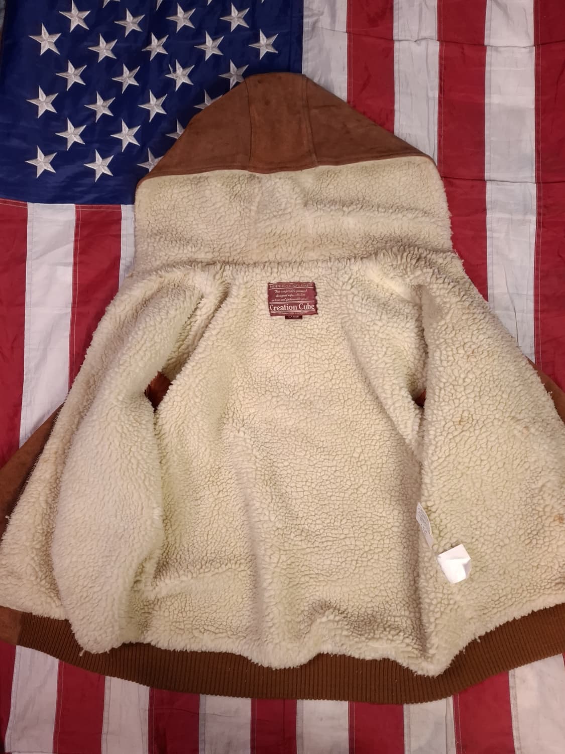 90's 일본판 빈티지 리얼 스웨이드 후드 쉐르파 자켓 상품이미지9