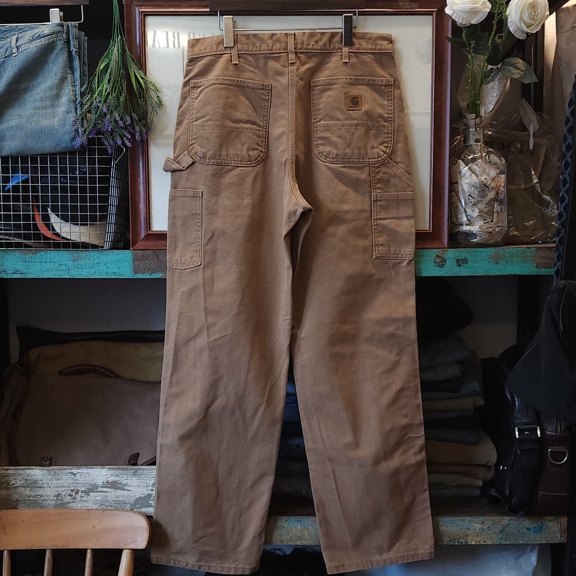 칼하트 싱글니 카펜터 워크팬츠 칼하트 브라운 덕캔버스 34x32 상품이미지2