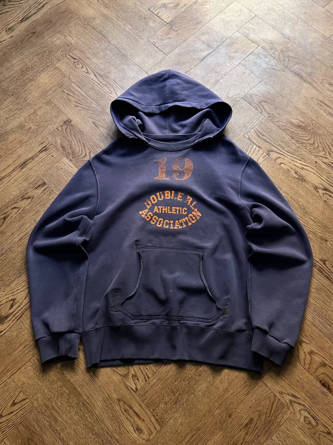 [L]RRL 더블알엘 빈티지 프린팅 애프터 후드 티셔츠 상품이미지1