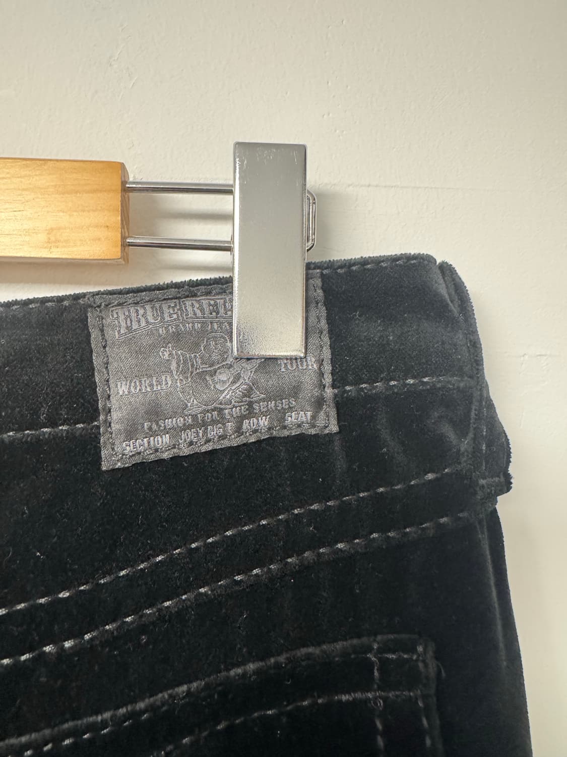 트루릴리전 트루릴리젼 y2k 로우라이즈 블랙 벨벳 부츠컷 팬츠 28 상품이미지7