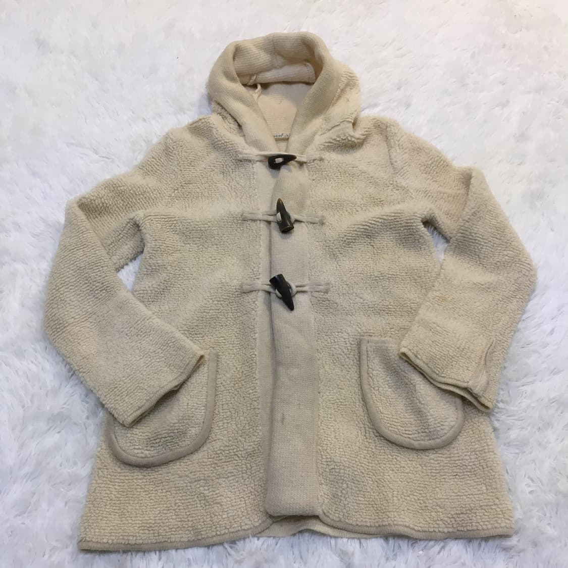 빈티지 아이보리 퍼 떡볶이 코트 y2k 스트릿 갸루 펑키 일본빈티지727 상품이미지1