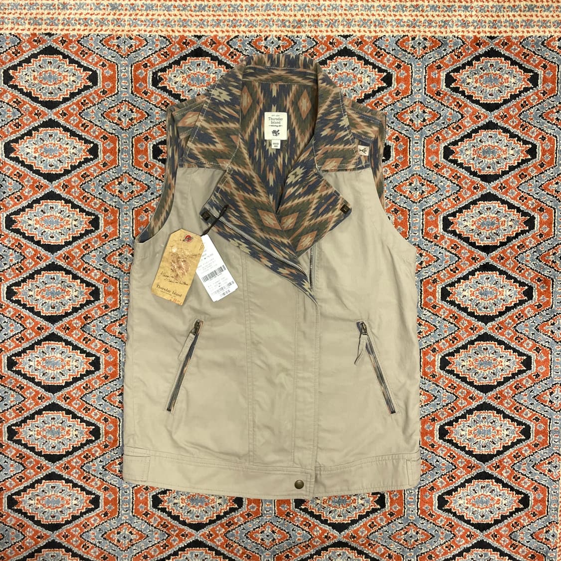써스데이아일랜드 인디안패턴 면 라이더 조끼 여성85 상품이미지1