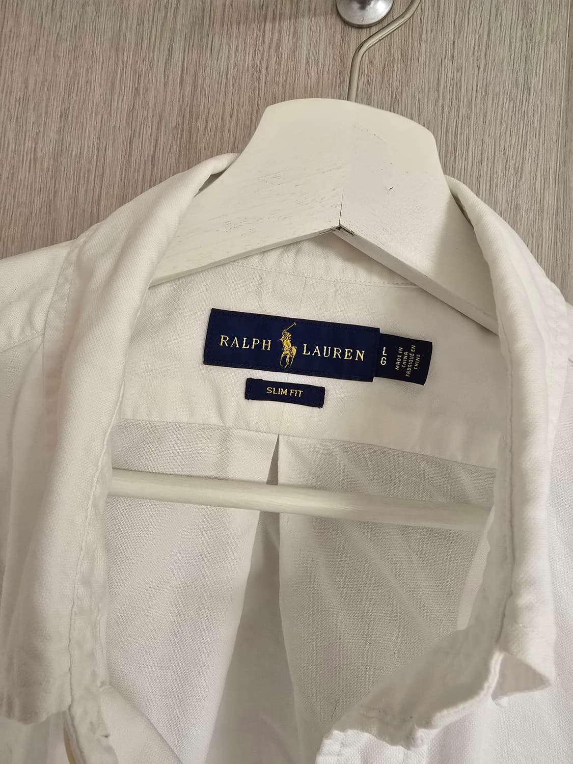 폴로 랄프로렌 옥스포드 가먼트 셔츠 화이트 슬림 L 상품이미지3