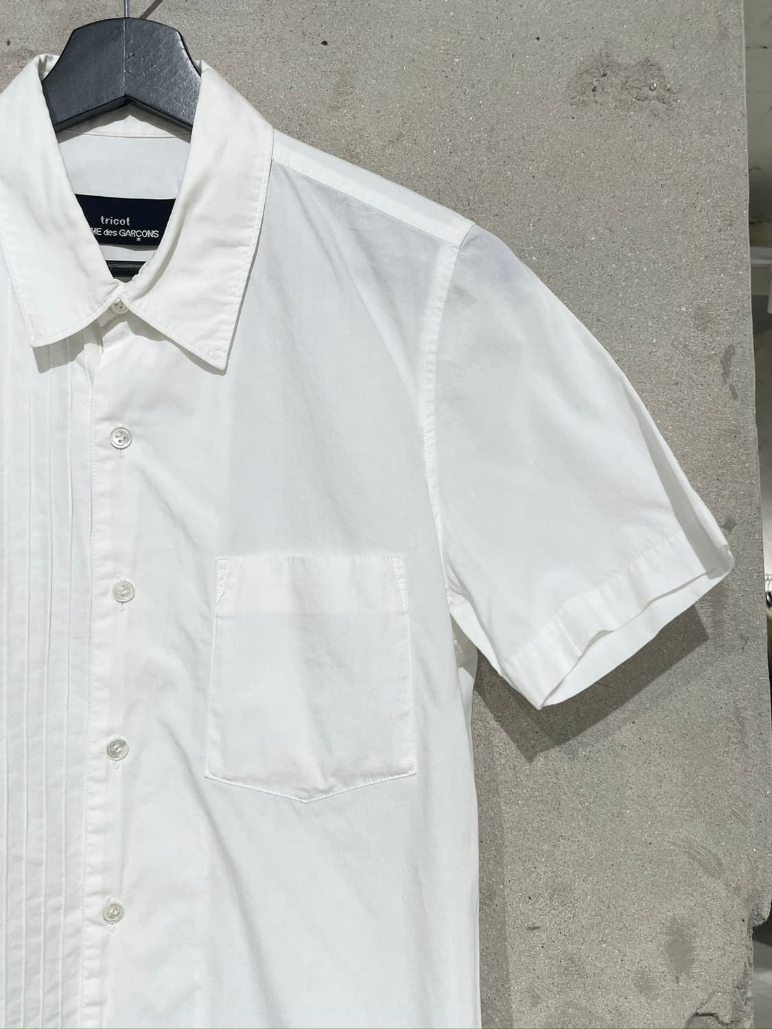 꼼데가르송 트리콧 화이트 ad1989 스플릿 스트라이프 하프 셔츠 상품이미지3