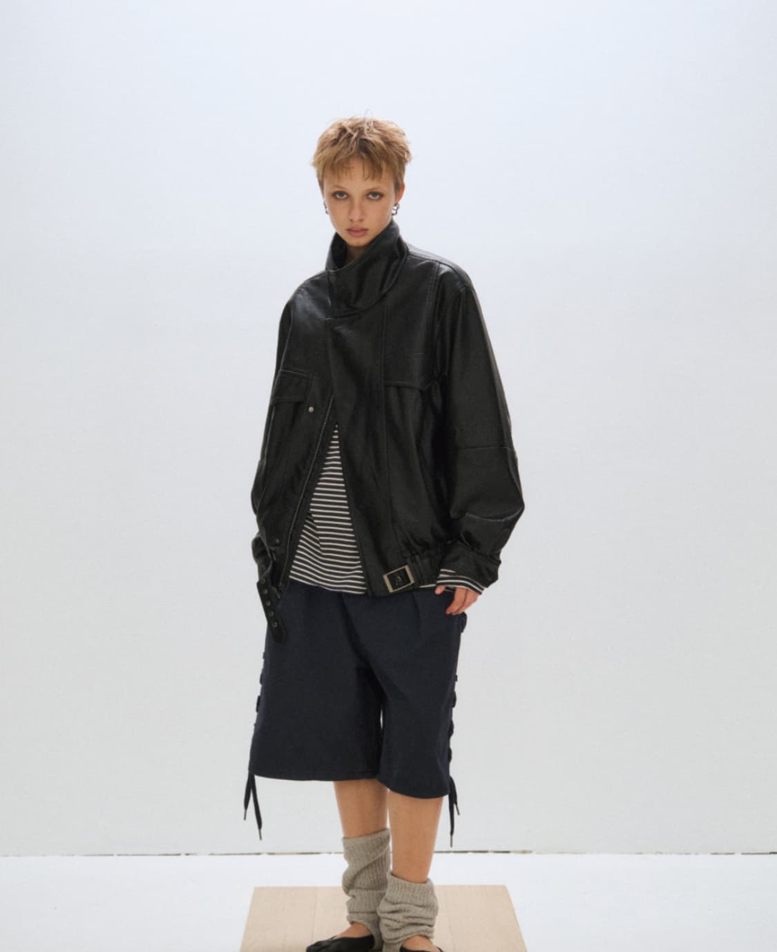 (새상품)플리즈프로젝트 비건레더자켓  상품이미지1