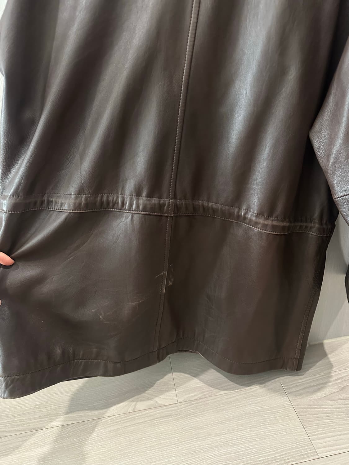 빈티지 양가죽 하프기장 자켓 상품이미지10