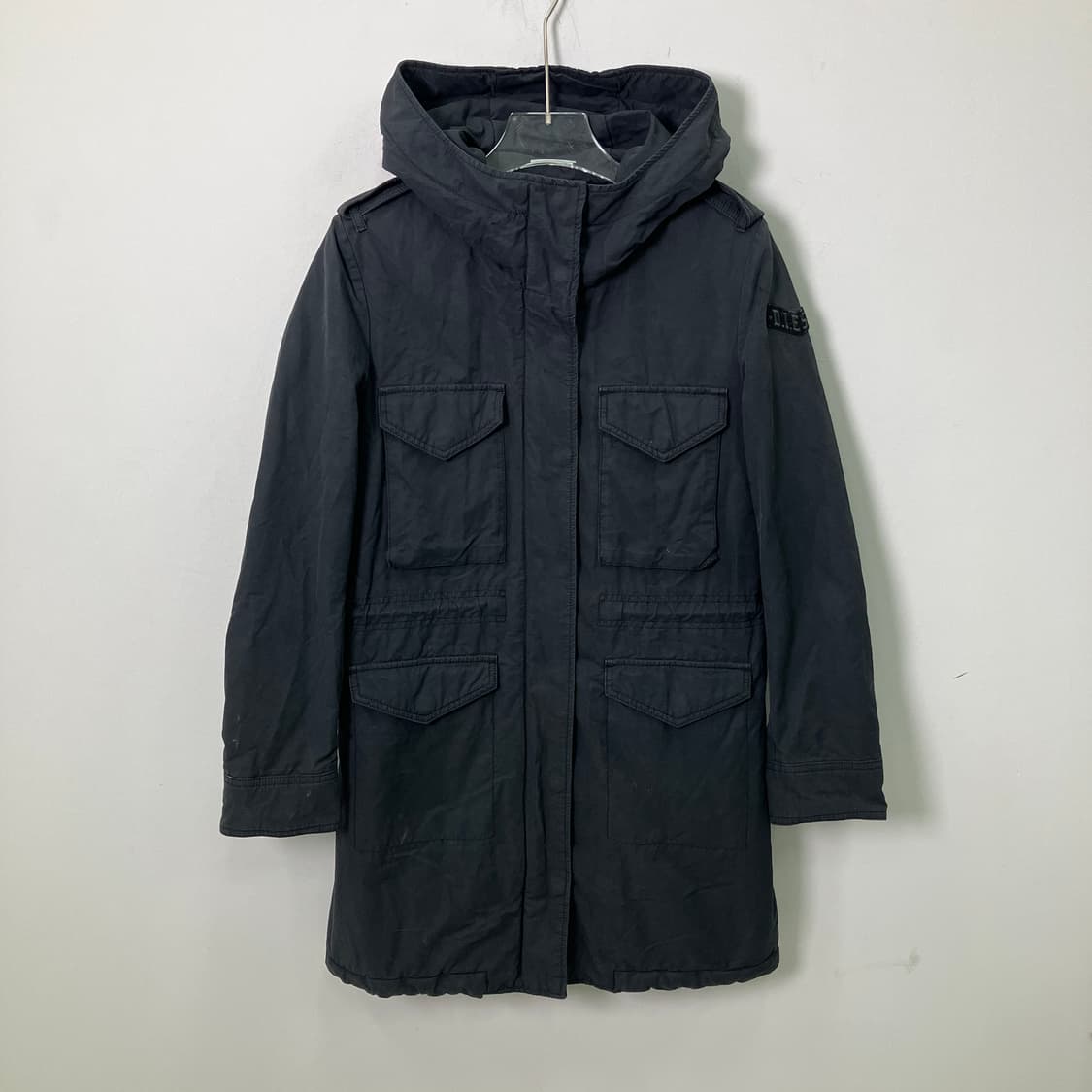 DIESEL 디젤 블랙 후드 밀리터리 필드 자켓 XS 상품이미지1