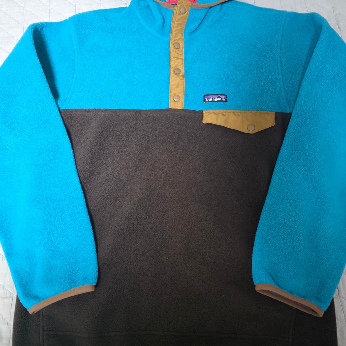 [M/M] 빈티지 파타고니아 신칠라 플리스 스냅 풀오버 후드 블루/브라운 상품이미지2