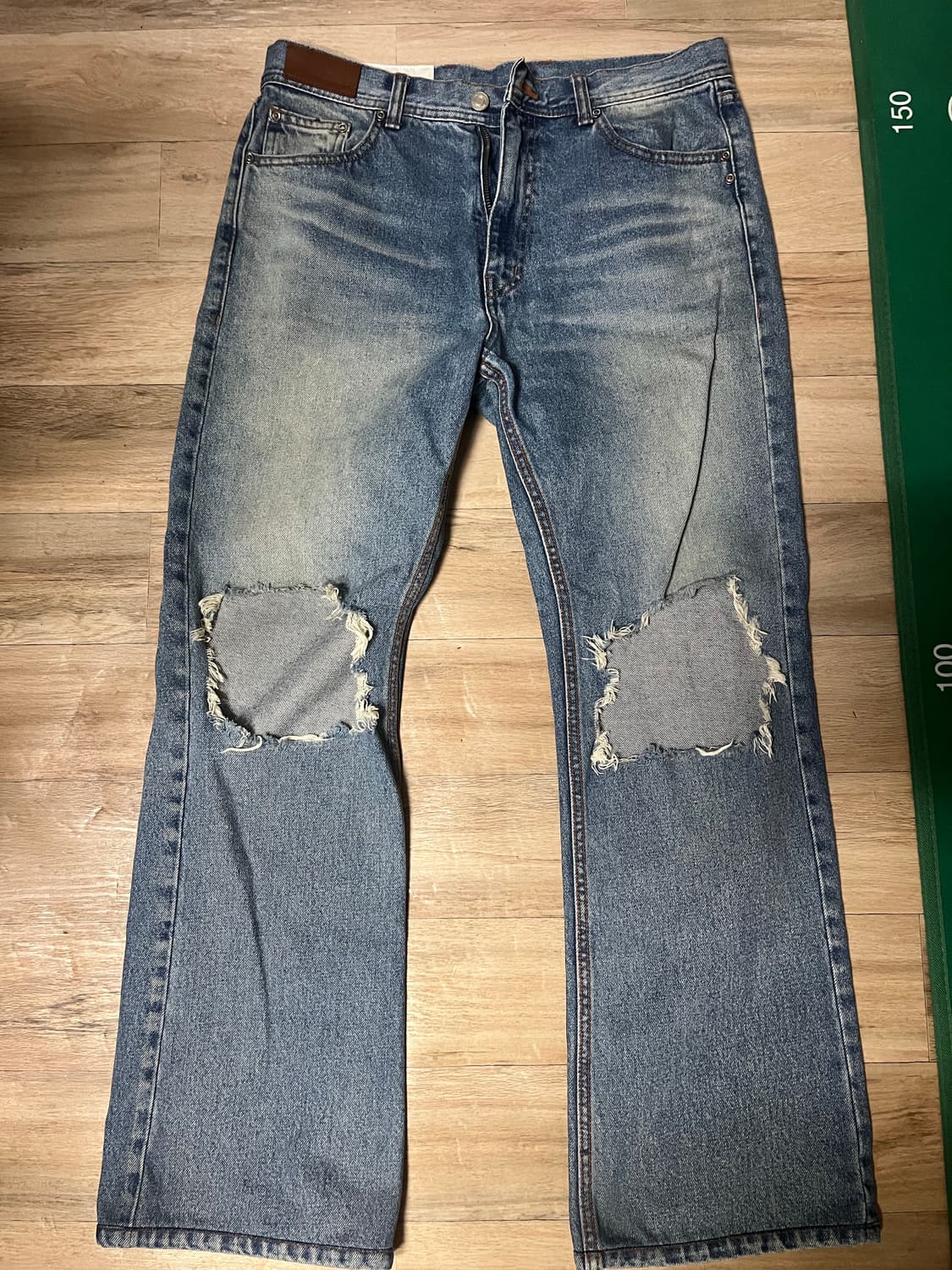 앤더슨벨 데미지 워싱 부츠컷 진 m size 상품이미지1