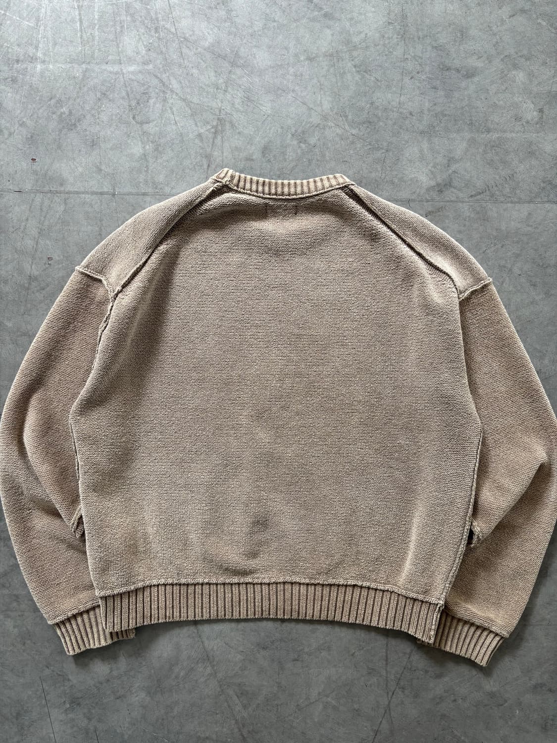 Beams 빔즈 베이지브라운 크루넥 니트  상품이미지6