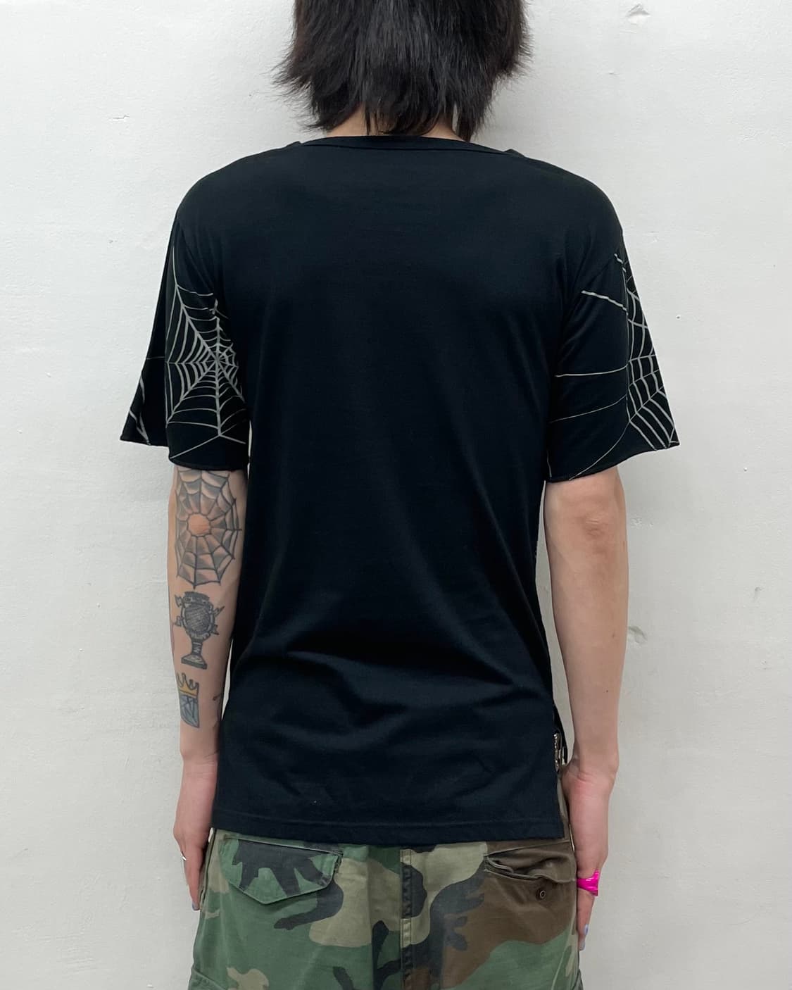 spider silk black vintage T-shirt  상품이미지2