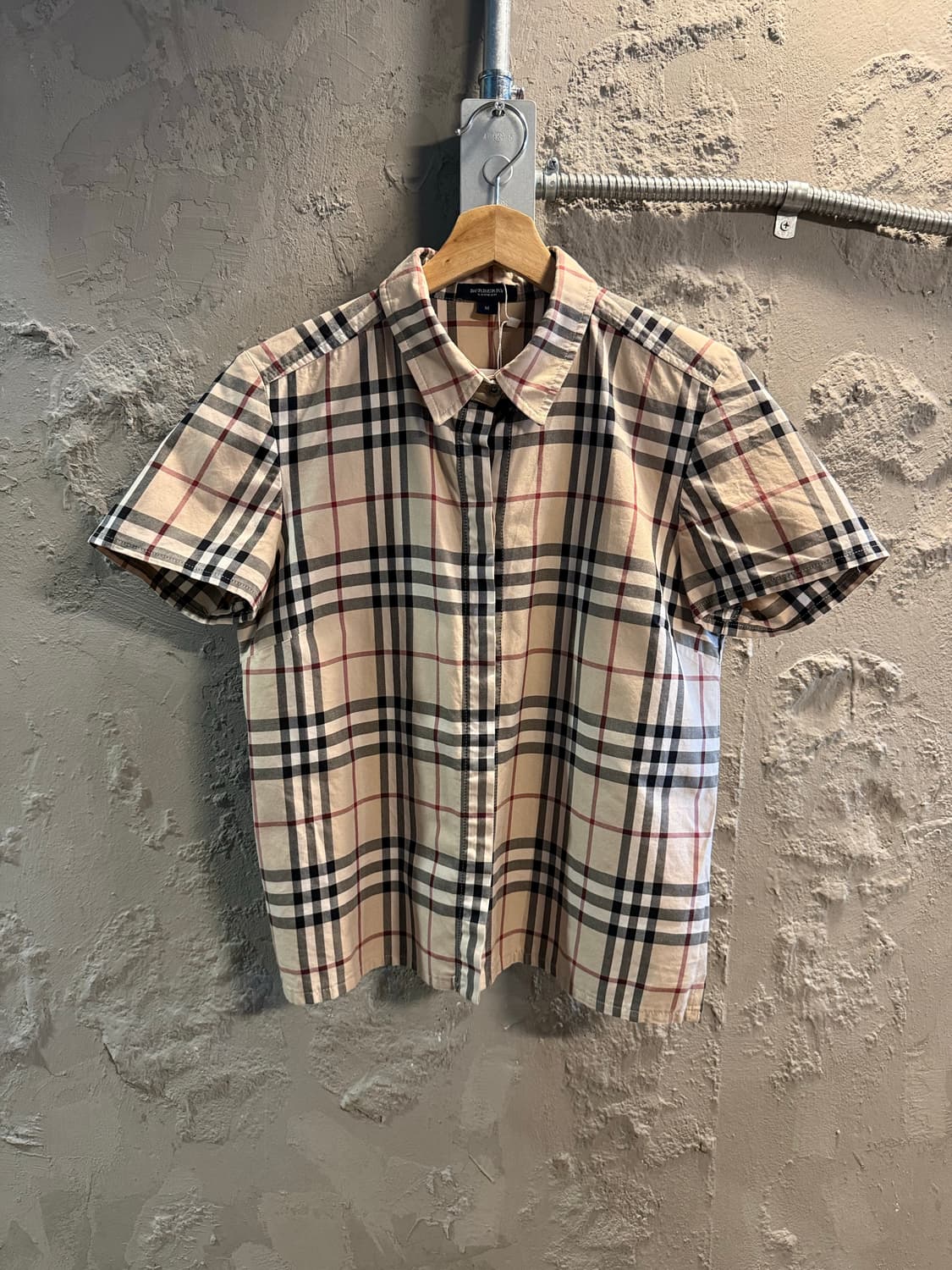 M 버버리 BURBERRY 런던 노바체크 반팔 셔츠 베이지 상품이미지1