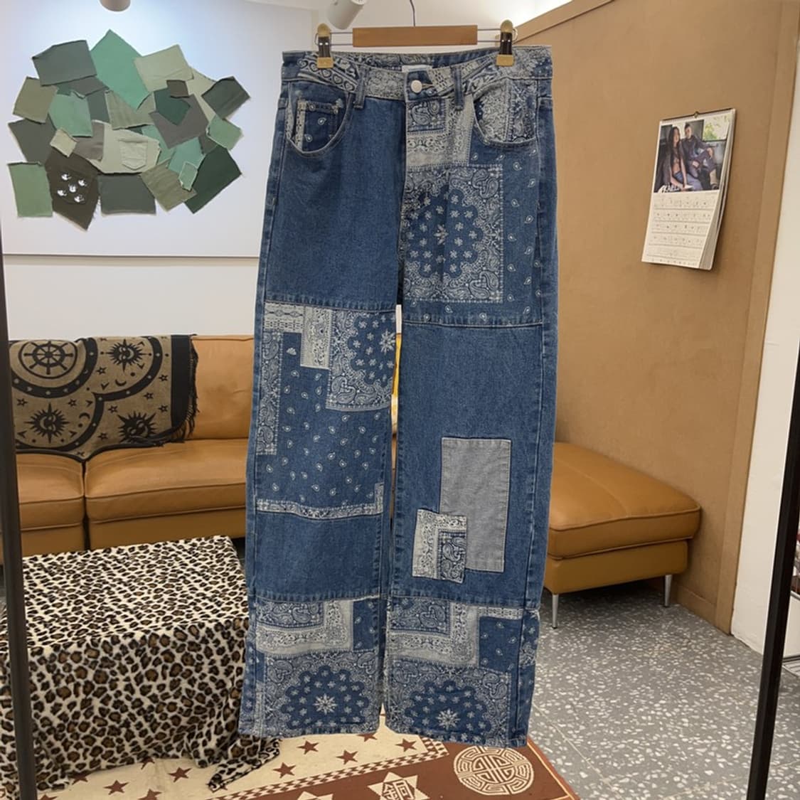 밸리걸 빈티지 코지룩 페이즐리 패치워크 데님팬츠 10 C09102 상품이미지3
