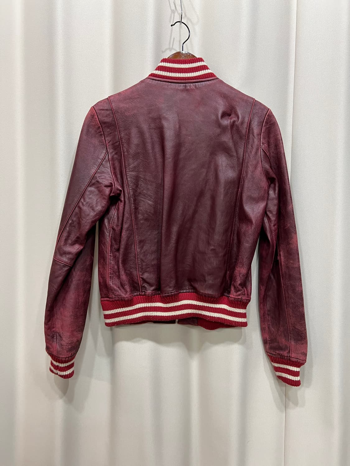 FNS 빈티지 핑크 에이징 양가죽 블루종자켓  상품이미지5