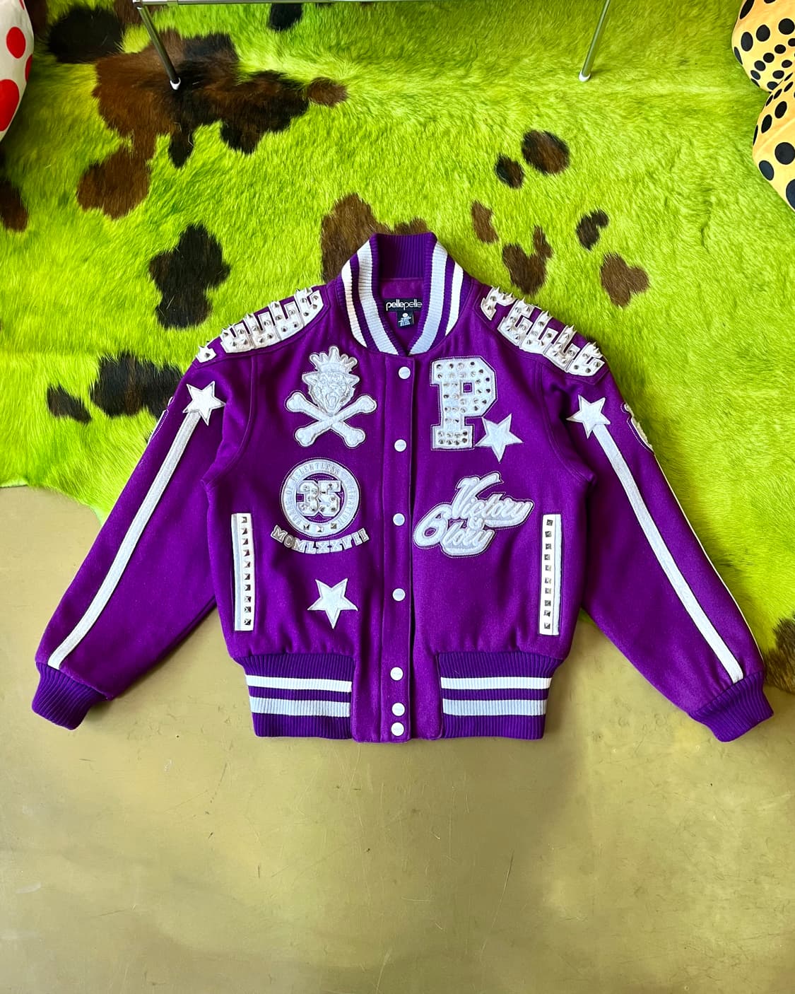 Pelle Pelle Spike Studs Wool Varsity JK 상품이미지3