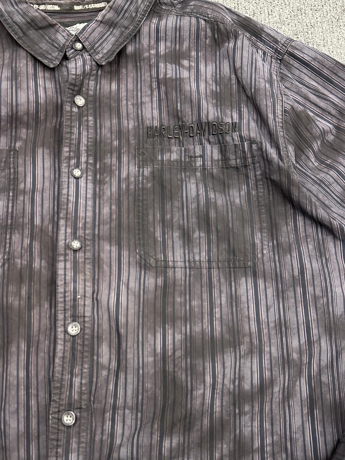 3XL)할리데이비슨 vintage 스트라이프 후면 패치 긴팔셔츠 상품이미지2