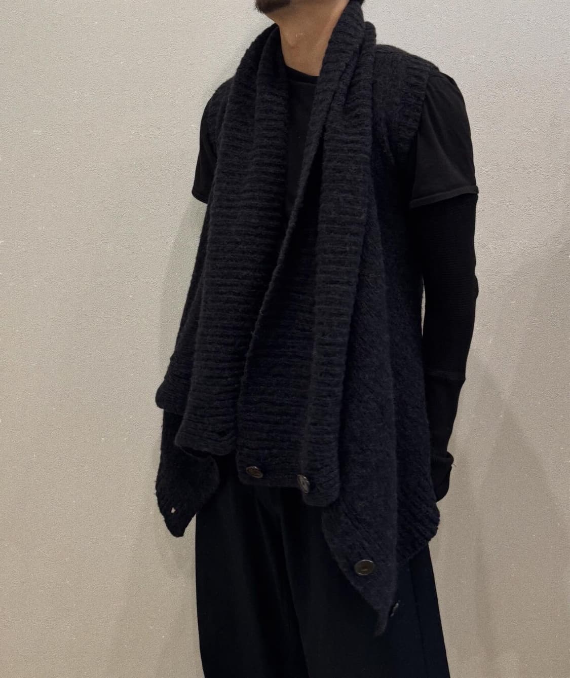 앤드뮐미스터 레이어드 울 알파카 베스트 상품이미지1