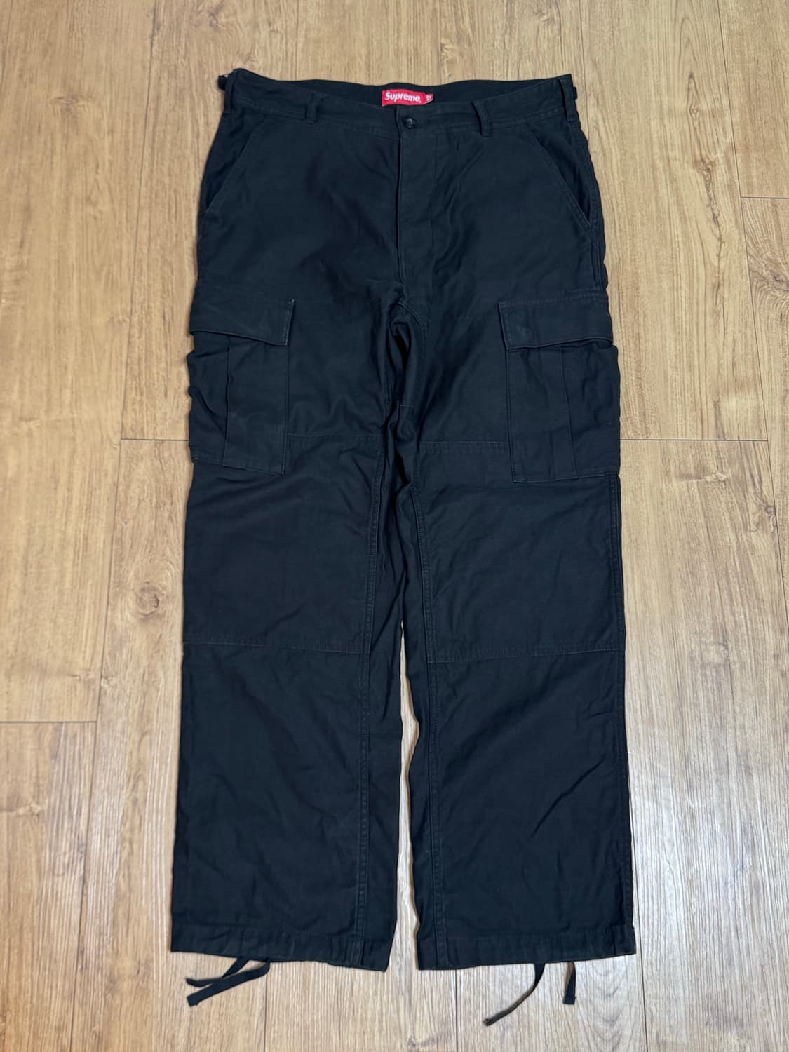 [32]슈프림 더블니 카고팬츠 블랙 상품이미지1