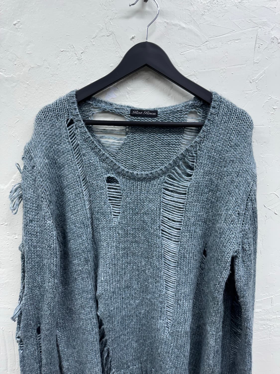 Roen 00s blue distressed grunge knit 상품이미지3