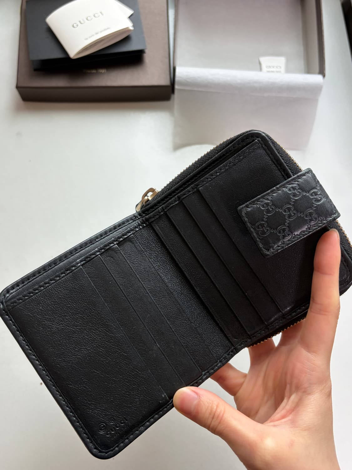 구찌 CG마이크로 블랙 시마 반지갑 상품이미지8