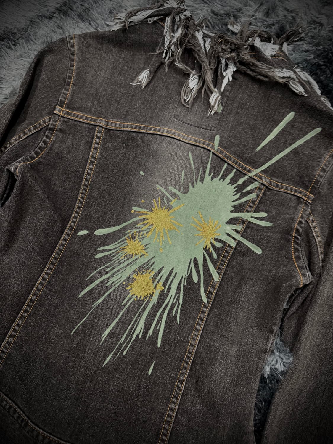 Algonquins 페인팅 테슬 데님자켓 상품이미지4