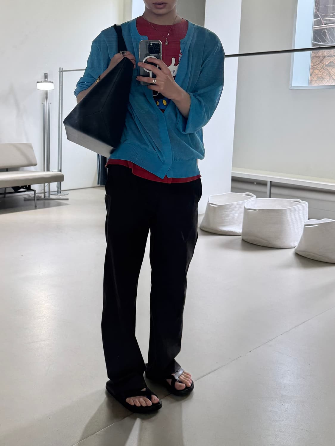 M) 아모멘토 sheer round cardigan 상품이미지4