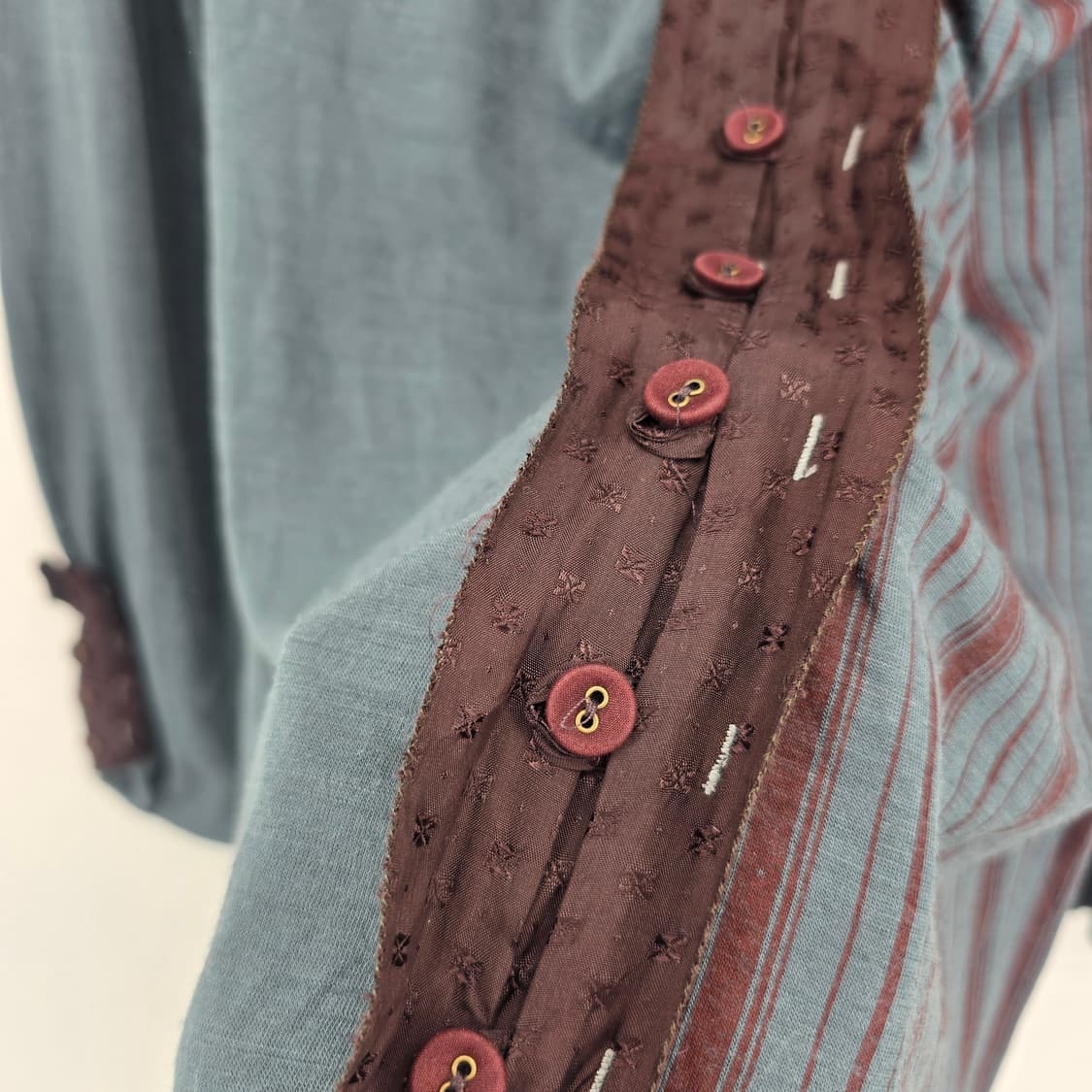 ONE STEP 울 혼방 배색 스트라이프 원피스 빈티지 슬림핏 상품이미지3