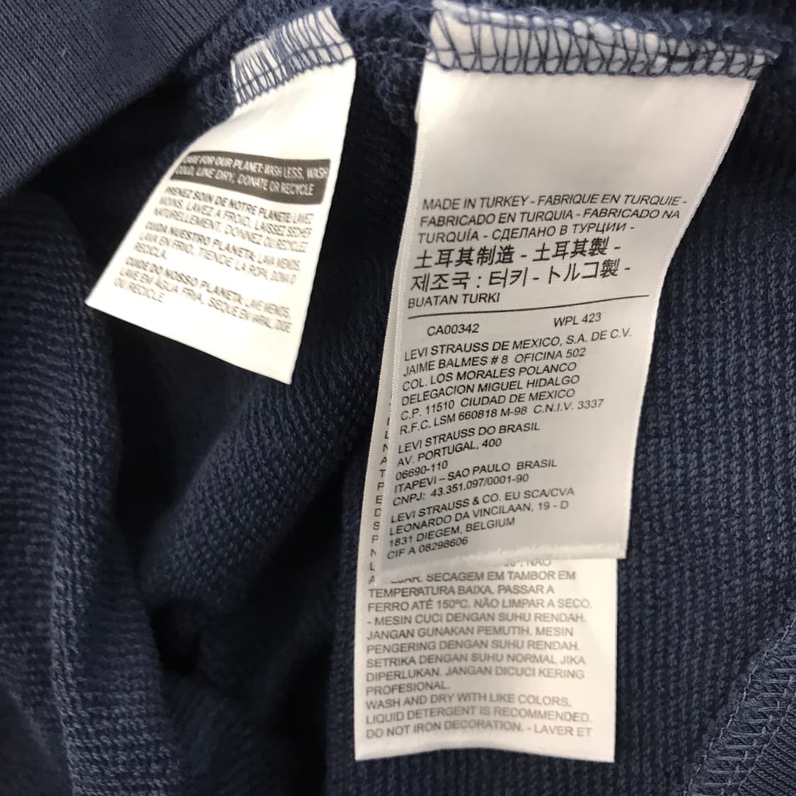 리바이스 자수로고 후드집업 네이비 [L] 상품이미지6