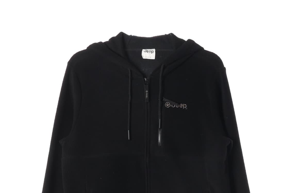 Jeep 로고 포인트 폴라폴리스 후드 집업 블랙 M 상품이미지3