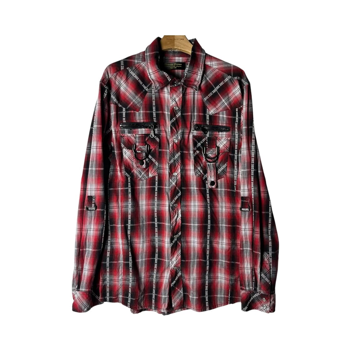 [Thruxton] 재팬 펑크 본디지 체크 웨스턴셔츠 상품이미지1