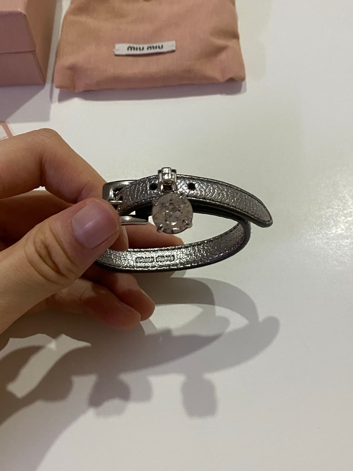 미우미우(miumiu) 실버 스톤참 팔찌/브레이슬릿 상품이미지1