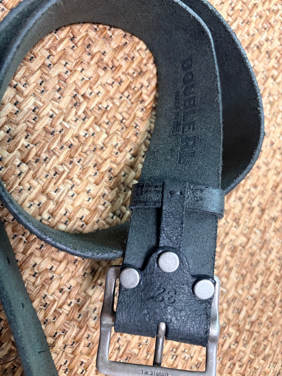 RRL 더블알엘 벨트 디스트레스드 레더 가죽 빈티지 블랙 32 상품이미지4