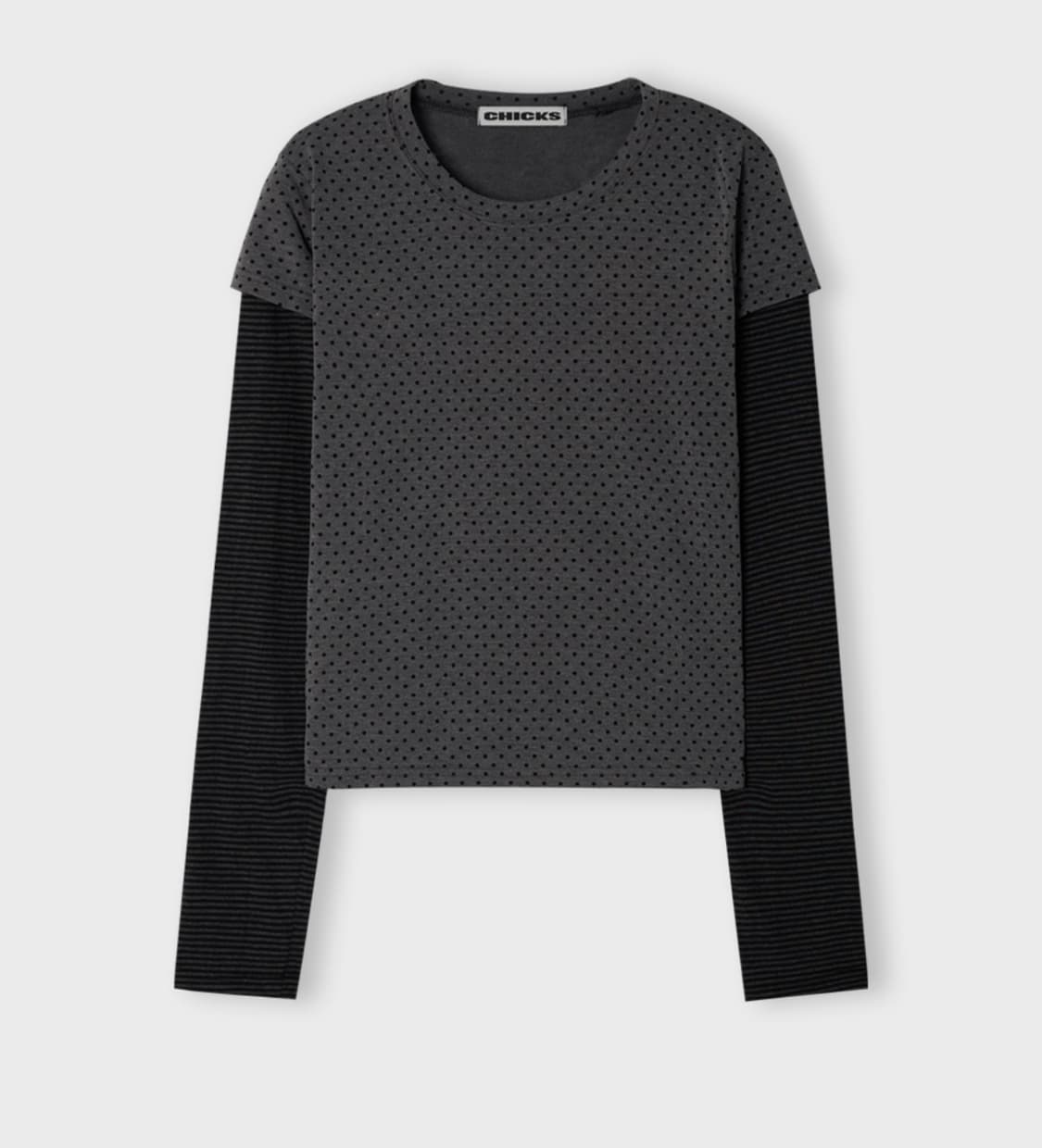 칙스 도트 레이어드티 (+머플러) 상품이미지2