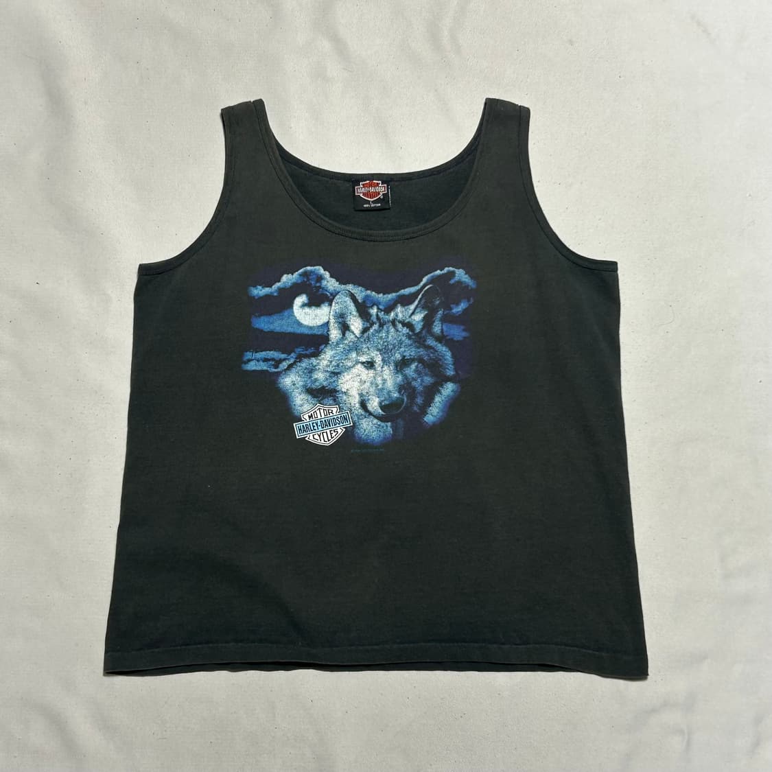 L 할리데이비슨 늑대 프린팅 나시 상품이미지3